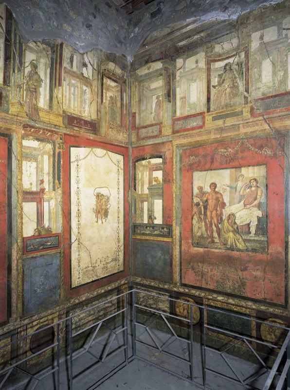 Fourth Style Wall Paintings In The Ixion Room (Triclinium P) Of The ...